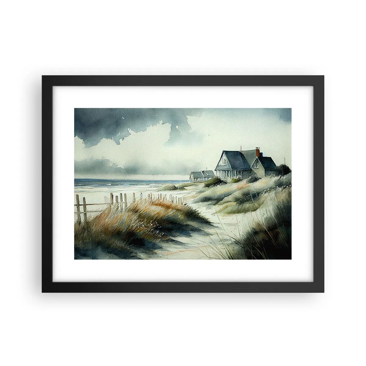 Pôster com moldura preta - Longe da agitação - 40x30 cm