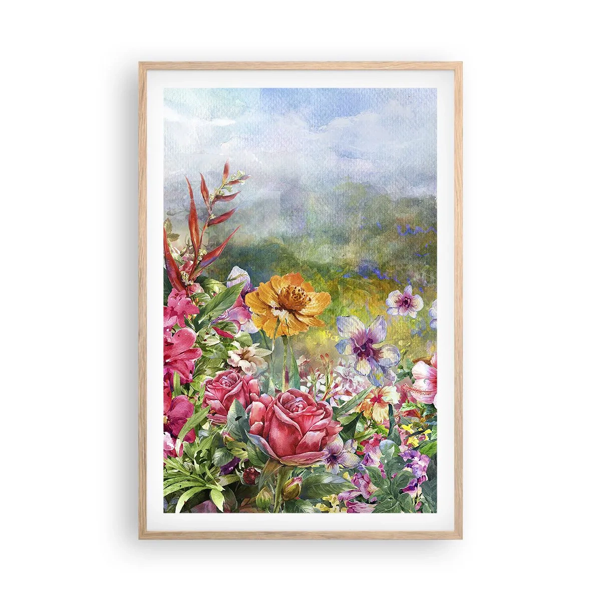 Pôster com moldura de carvalho claro - O jardim que enlouqueceu - 61x91 cm