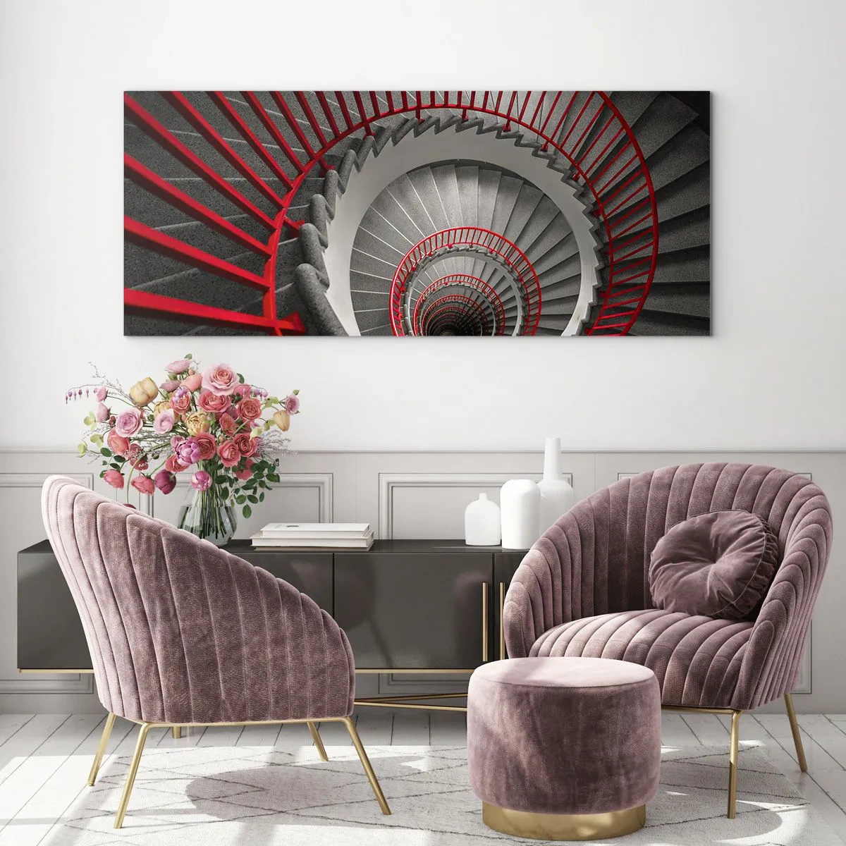 Quadro em vidro - Diversão de arquitetura - 100x40 cm