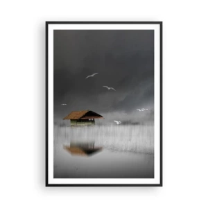 Pôster com moldura preta - Abrigo da chuva - 70x100 cm