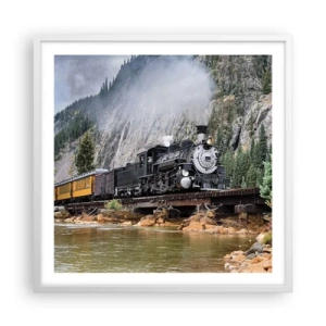 Pôster em moldura branca - Para onde? Onde? - 60x60 cm