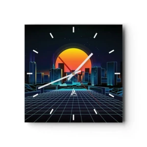 Relógio de parede - Relógio em vidro - Ainda quer ir para o mundo real? - 40x40 cm