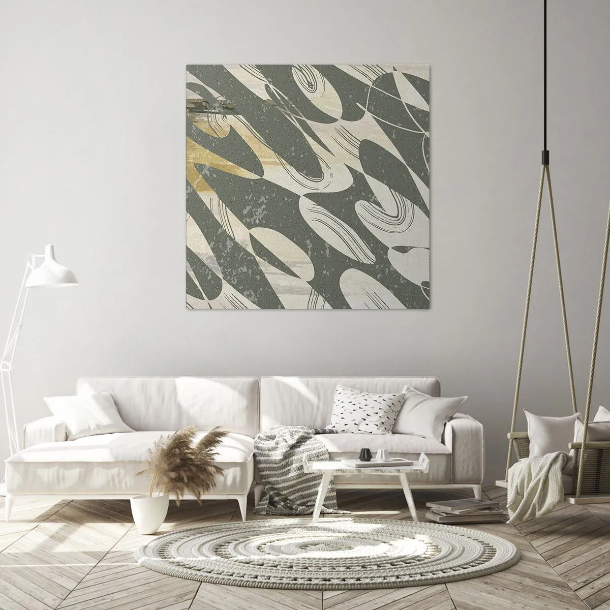 Quadro em tela - Abstração rítmica - 50x50 cm