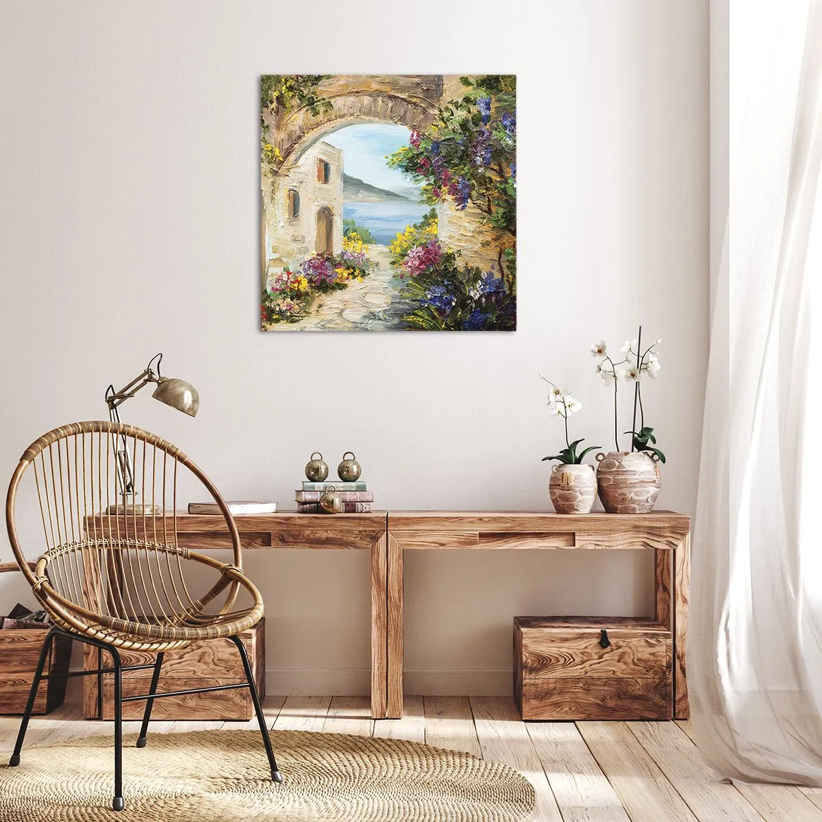 Quadro em tela - O encanto da província costeira - 30x30 cm