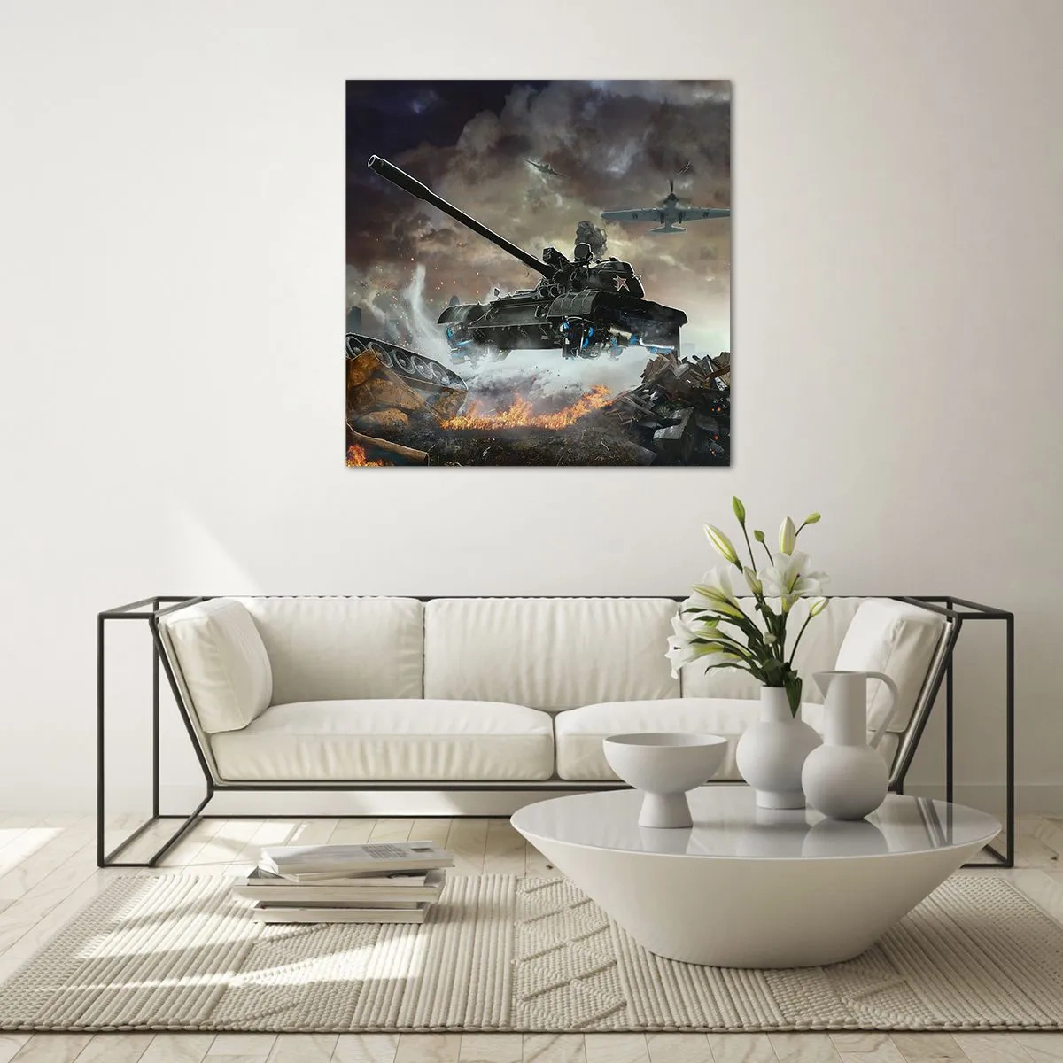 Quadro em vidro - A batalha é terrível e bonita - 70x70 cm