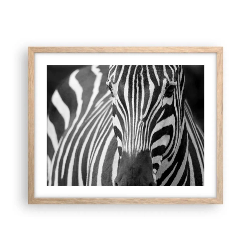 Pôster com moldura de carvalho claro - O mundo é preto e branco - 50x40 cm