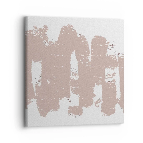 Quadro em tela - Abstração em rosa suave - 30x30 cm