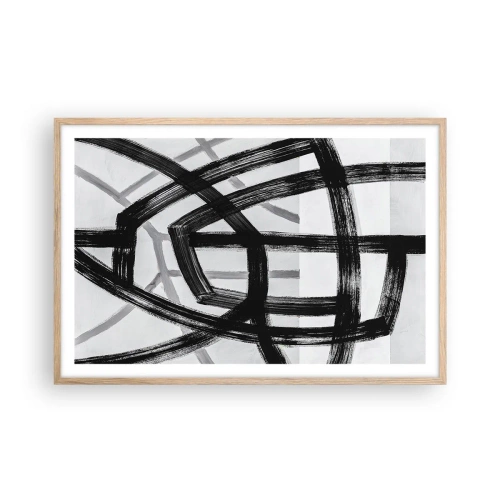 Pôster com moldura de carvalho claro - Profundidade de construção - 91x61 cm