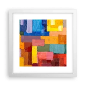 Pôster em moldura branca - Cada um diferente, todos coloridos - 30x30 cm