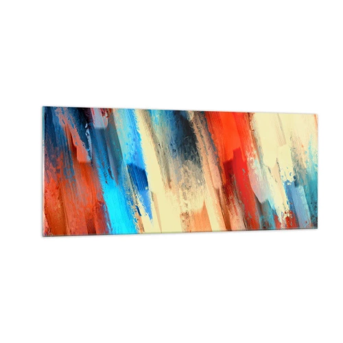 Quadro em vidro - Cascata de cores - 100x40 cm