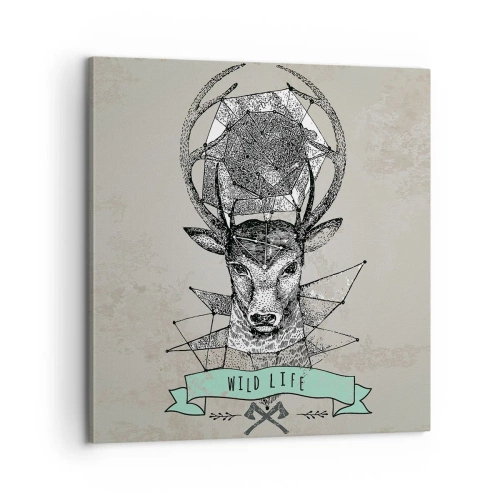 Quadro em tela - A Visão de Santo Hubertus - 60x60 cm