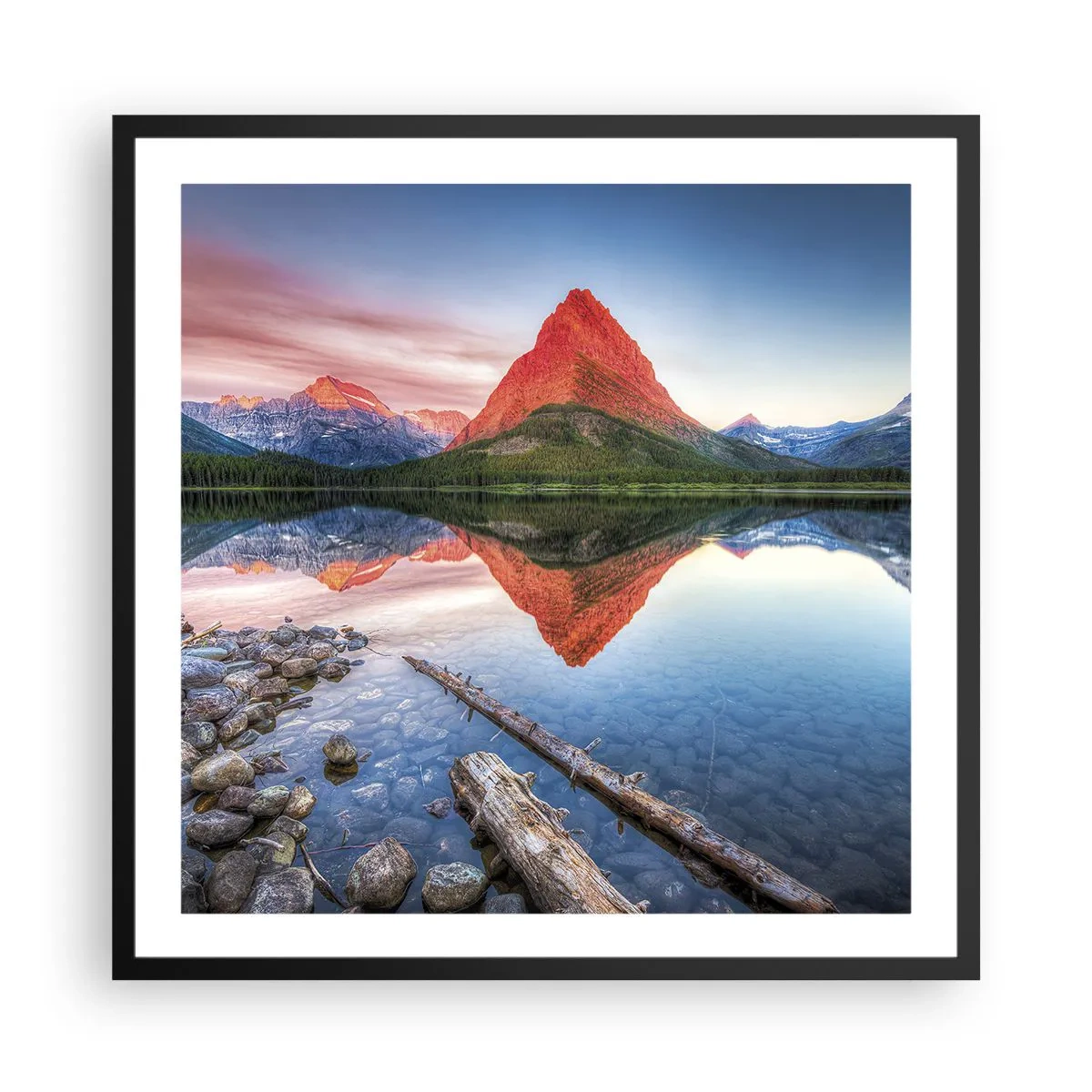 Pôster com moldura preta - Calor e frio - 60x60 cm
