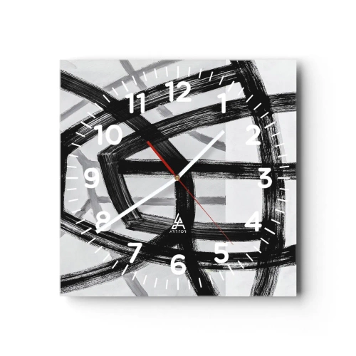 Relógio de parede - Relógio em vidro - Profundidade de construção - 40x40 cm