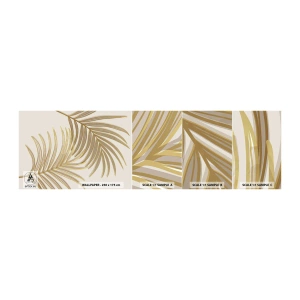 Amostra de papel de parede autocolante Deluxe Sticker - Palma de Ouro! - Abstração, Folha de palmeira, Gráficos - 100x30 cm