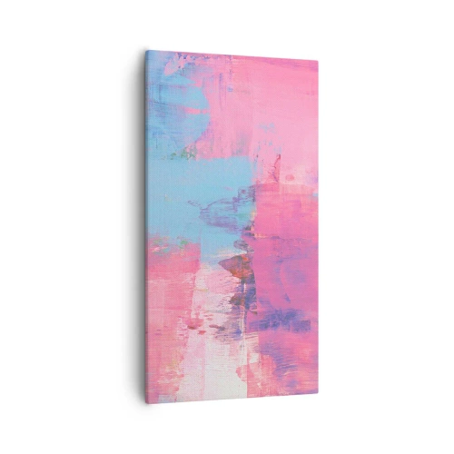 Quadro em tela - Rosa, azul e uma pitada de luz - 55x100 cm