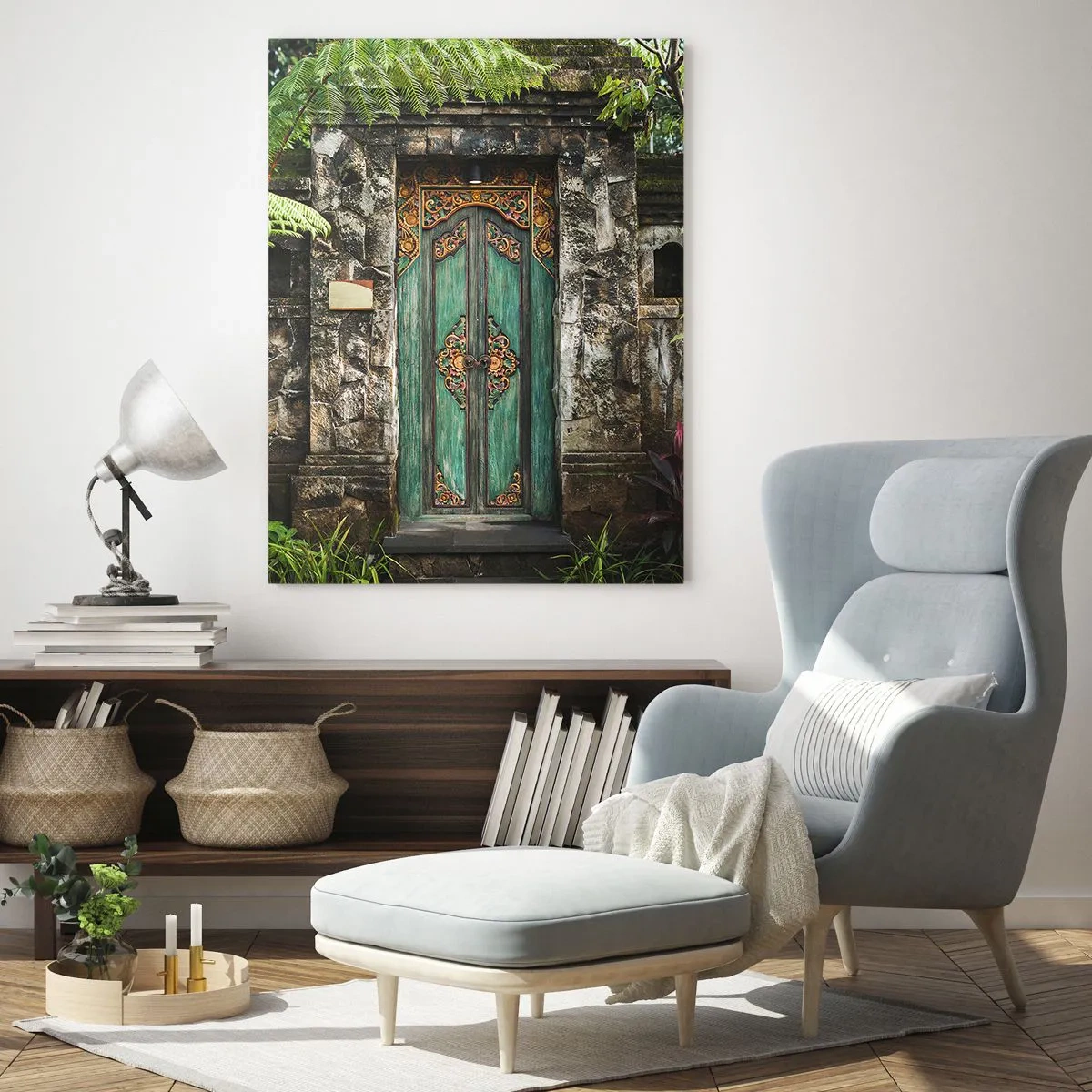 Quadro em vidro - Portas para um mundo exótico - 50x70 cm