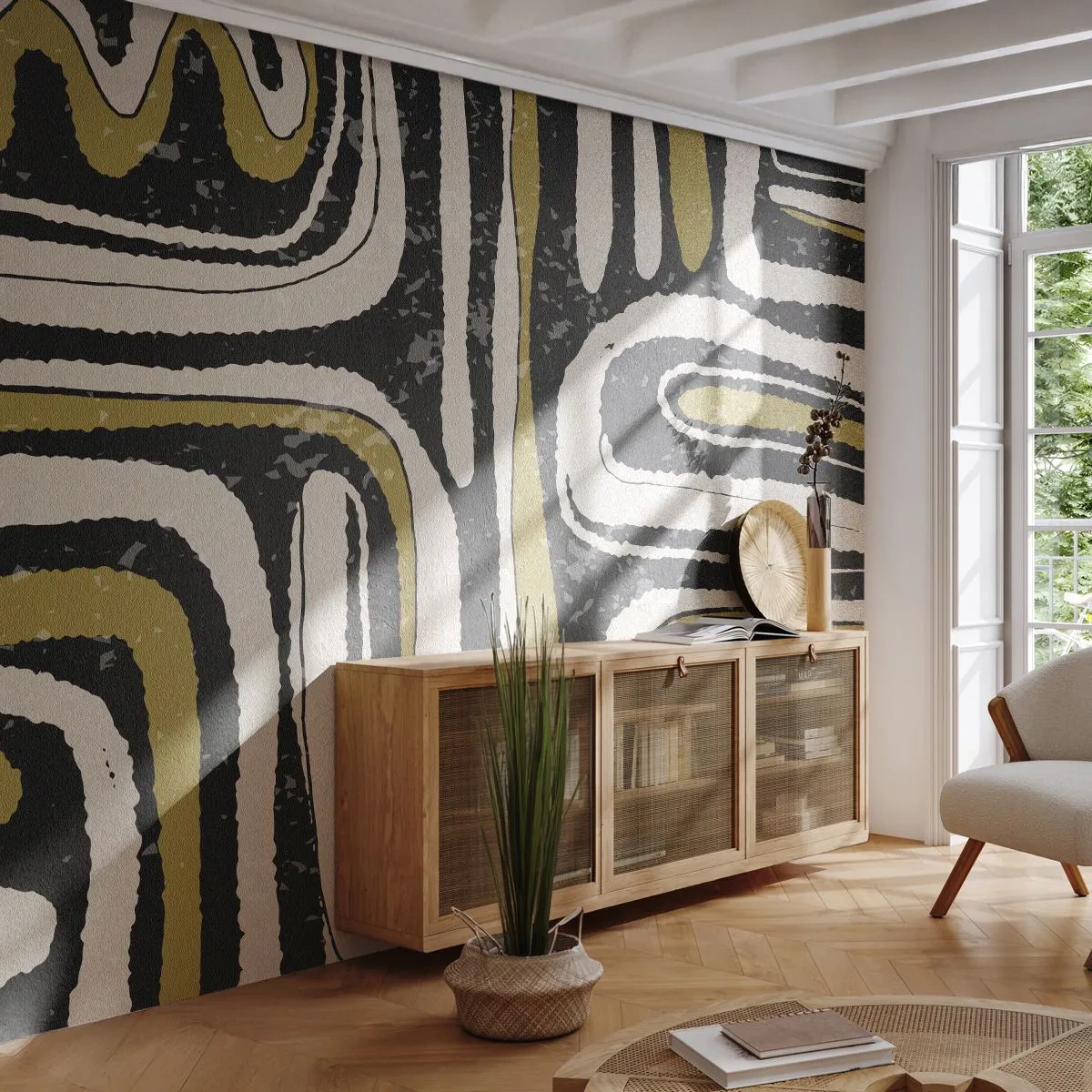 Papel de Parede Standard Eco - Composição: estradas e becos - Idoso, Abstração, Pedaço - 450x315 cm