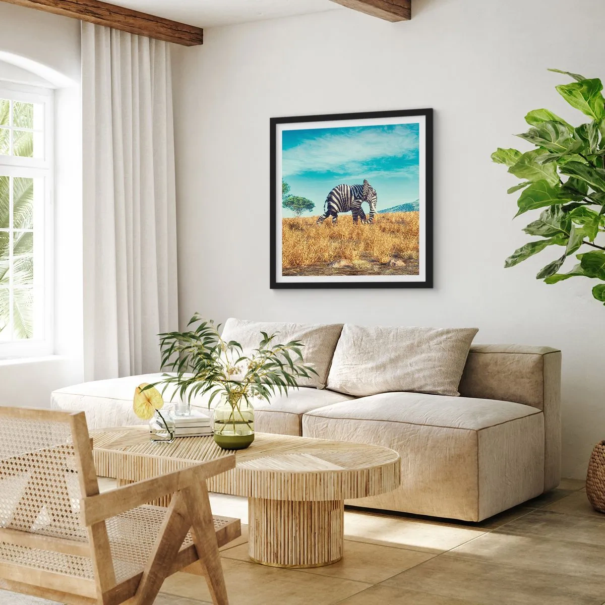 Pôster com moldura preta - Cinza não está mais na moda - 60x60 cm