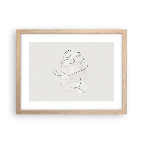 Pôster com moldura de carvalho claro - Esboço de um sonho - 40x30 cm