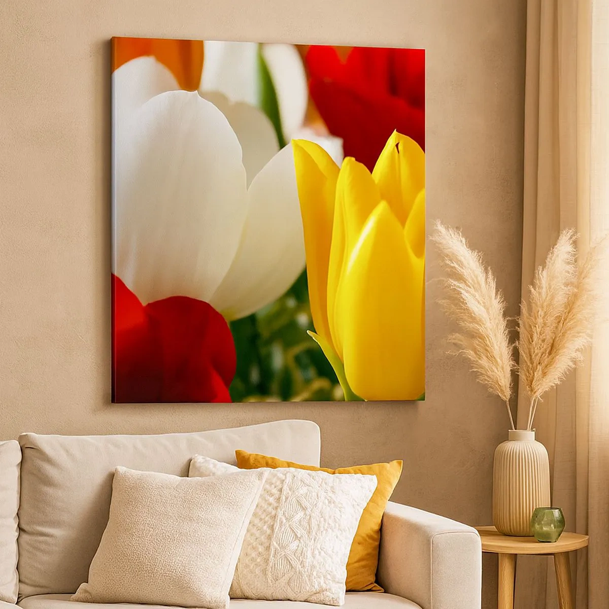 Quadro em tela - Febre das tulipas - 30x30 cm