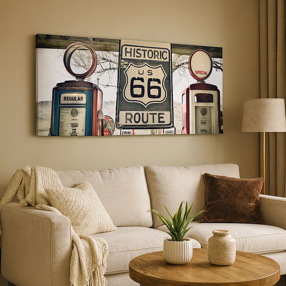 Quadro em tela - Viagens retro americanas - 100x40 cm