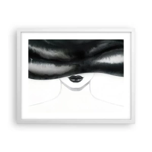Pôster em moldura branca - Mistério sensual - 50x40 cm