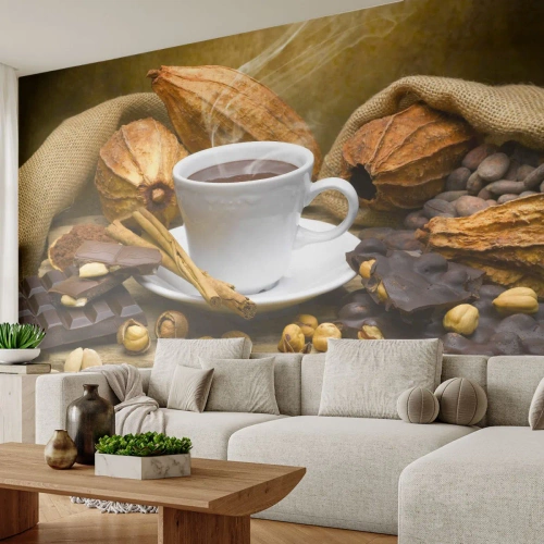 Papel de Parede Premium Sand - Para os que procuram emoções - Gastronomia, Chocolate, Café - 150x105 cm
