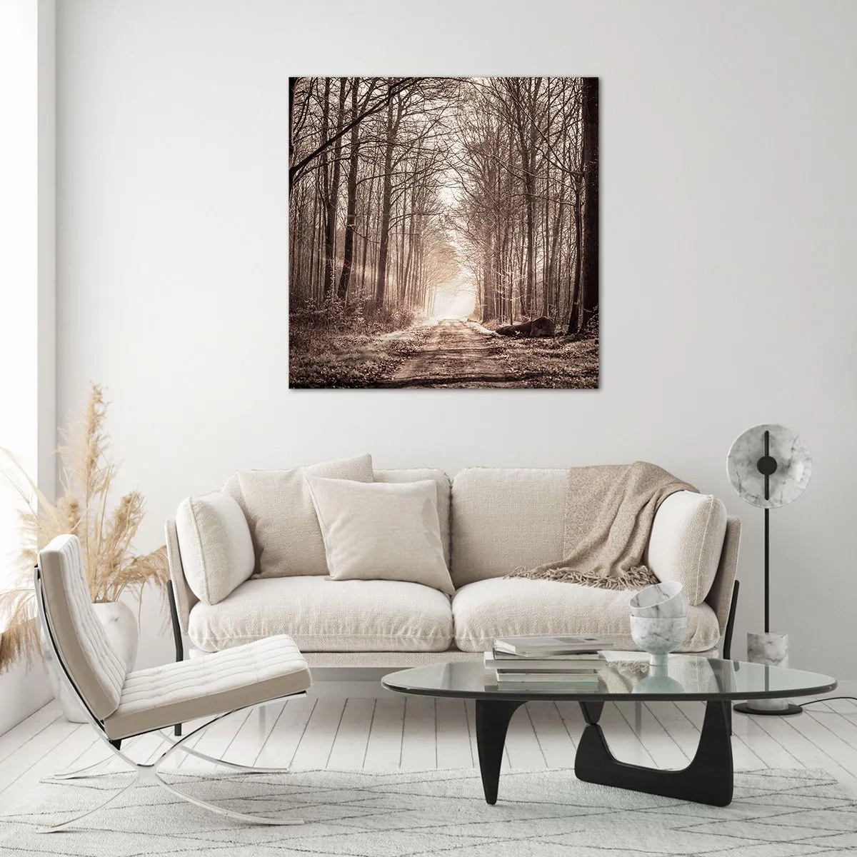 Quadro em vidro - Catedral na Floresta - 40x40 cm