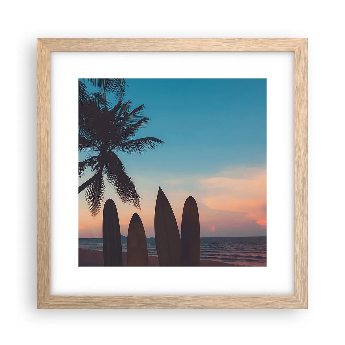 Pôster com moldura de carvalho claro - Amanhã também será divertido - 30x30 cm