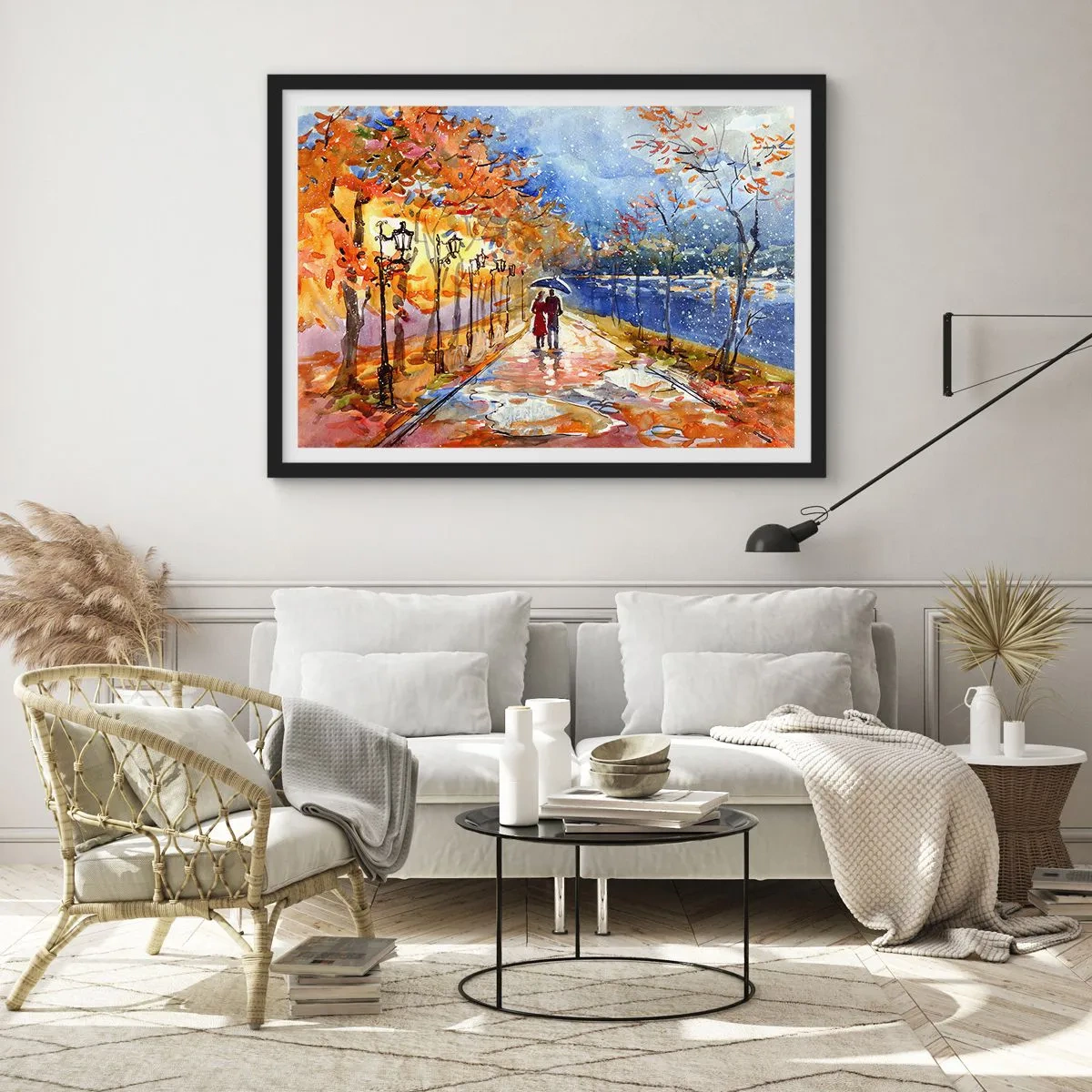 Pôster com moldura preta - Juntos até ao limite do tempo - 91x61 cm