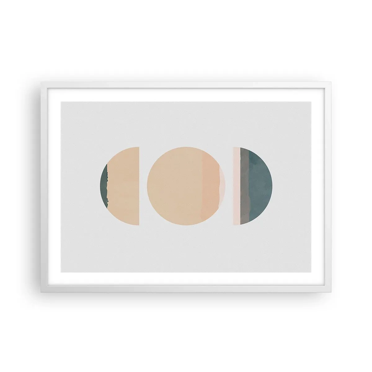 Pôster em moldura branca - Círculo entre círculos - 70x50 cm