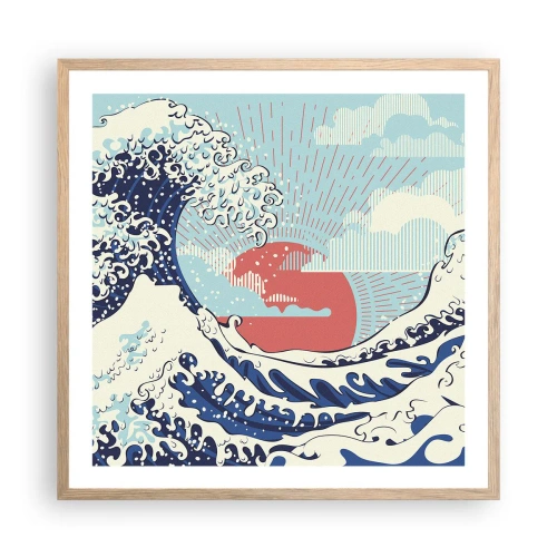 Pôster com moldura de carvalho claro - Das inspirações japonesas - 60x60 cm