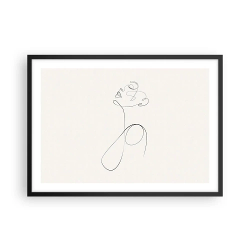 Pôster com moldura preta - Enrolada em sonhos - 70x50 cm