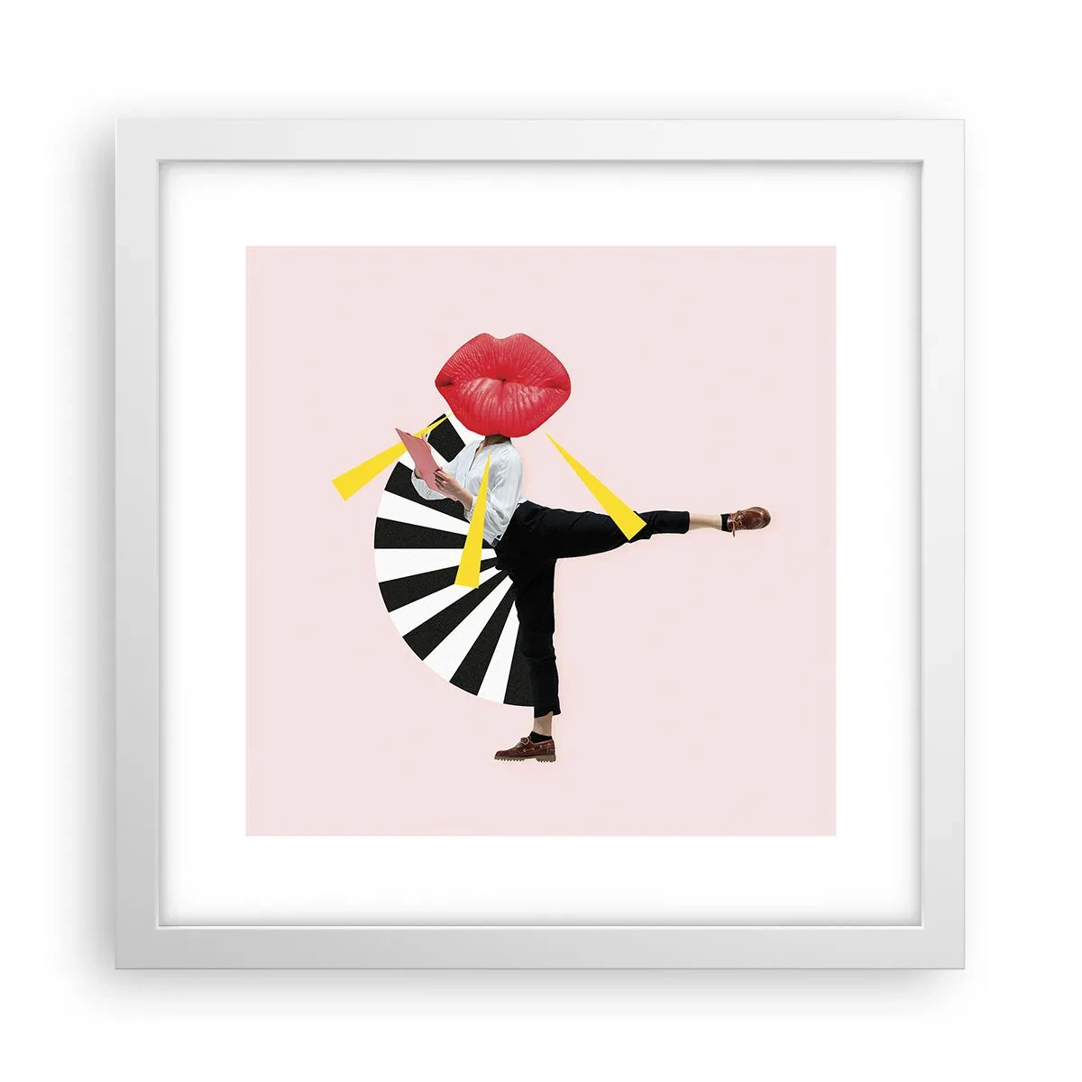 Pôster em moldura branca - Arte pop surreal - 30x30 cm