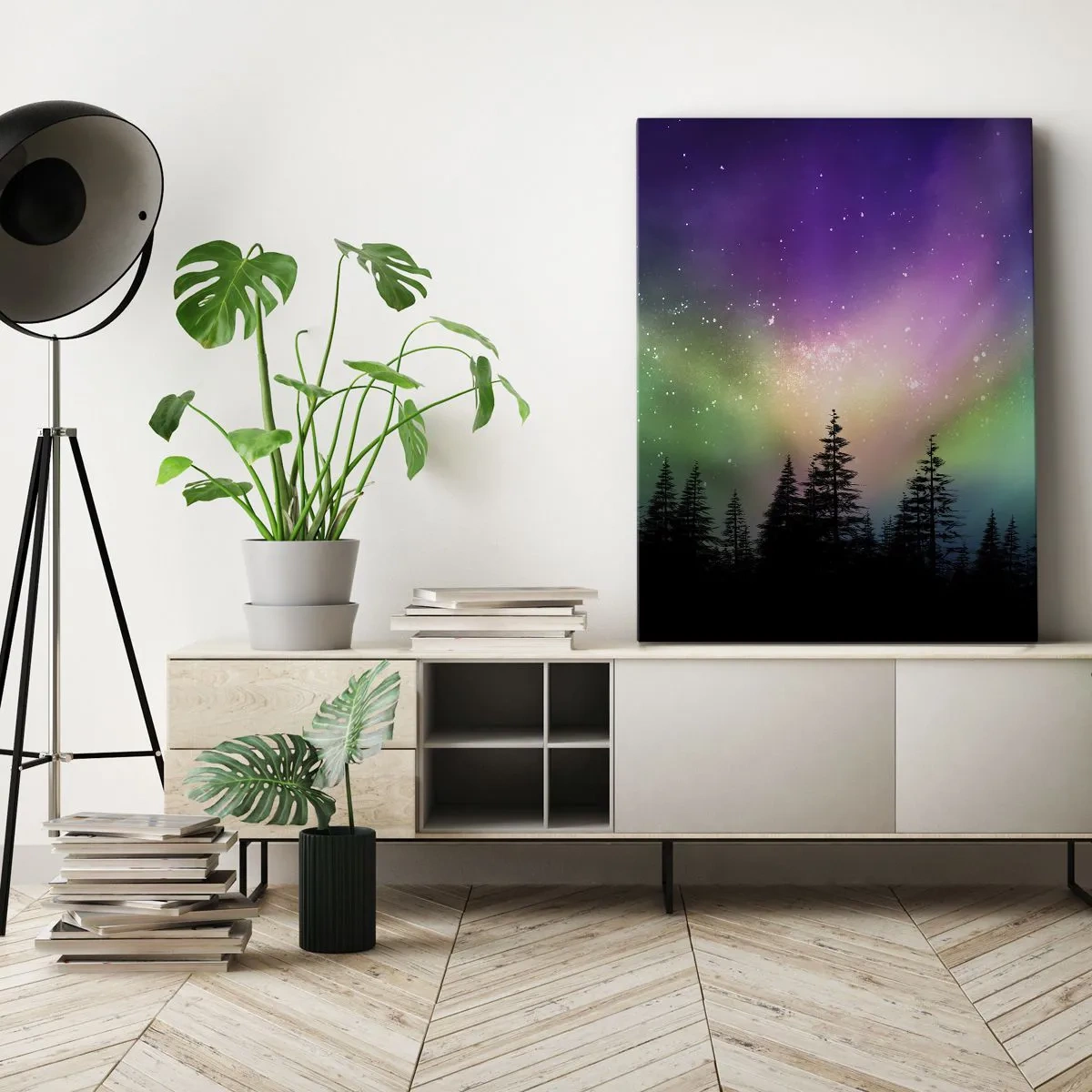 Quadro em tela - Magia branca - 55x100 cm