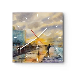 Relógio de parede - Relógio em vidro - A vida na costa - 40x40 cm