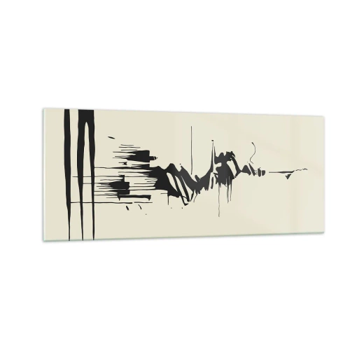 Quadro em vidro - Abstração apressada - 100x40 cm