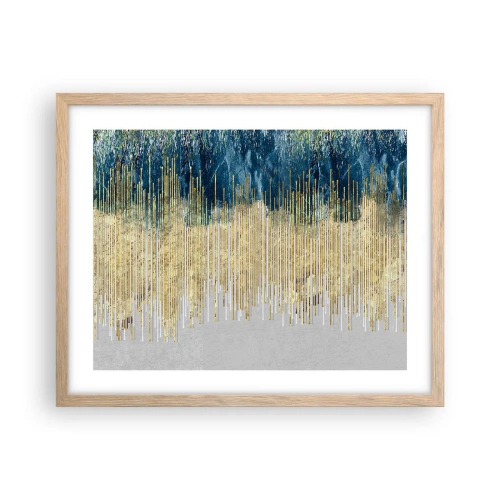 Pôster com moldura de carvalho claro - Borda dourada - 50x40 cm