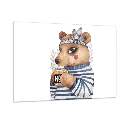 Quadro em vidro - Doce ursa - 120x80 cm