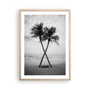 Pôster com moldura de carvalho claro - Sentiu a presença - 50x70 cm