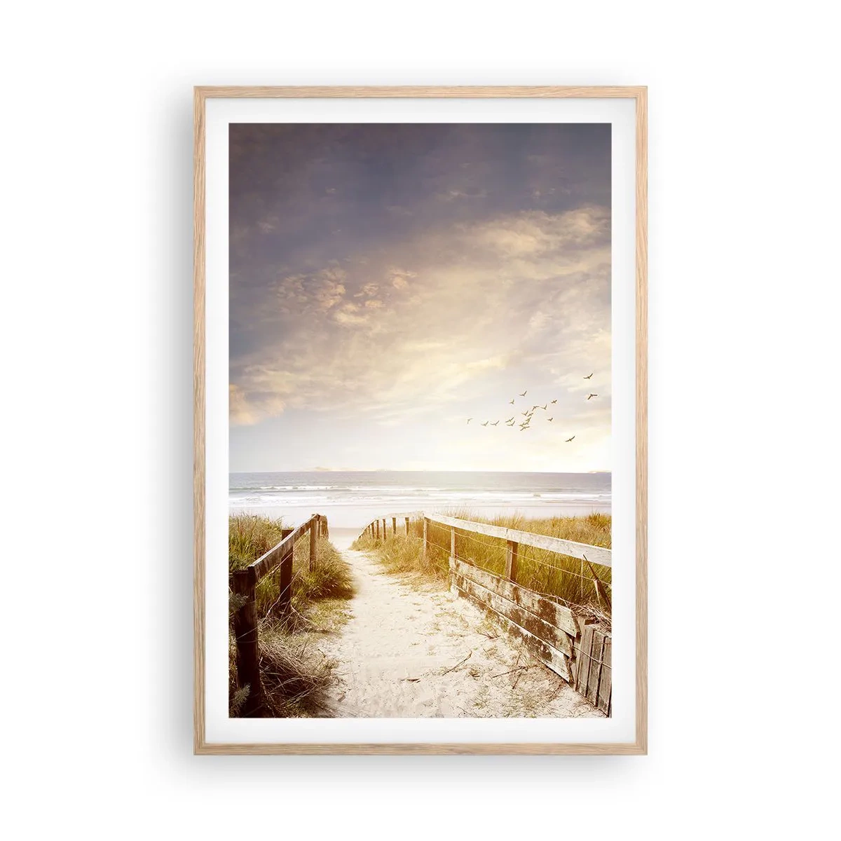 Pôster com moldura de carvalho claro - Espaço de paz - 61x91 cm