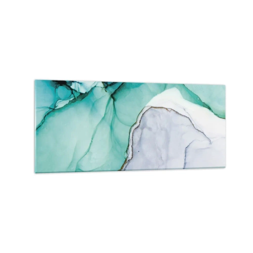 Quadro em vidro - Estudo em turquesa - 120x50 cm