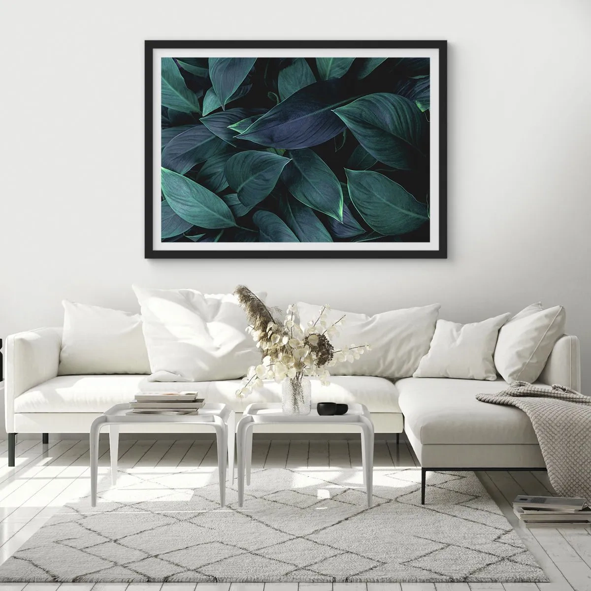 Pôster com moldura preta - Verde em si - 50x40 cm