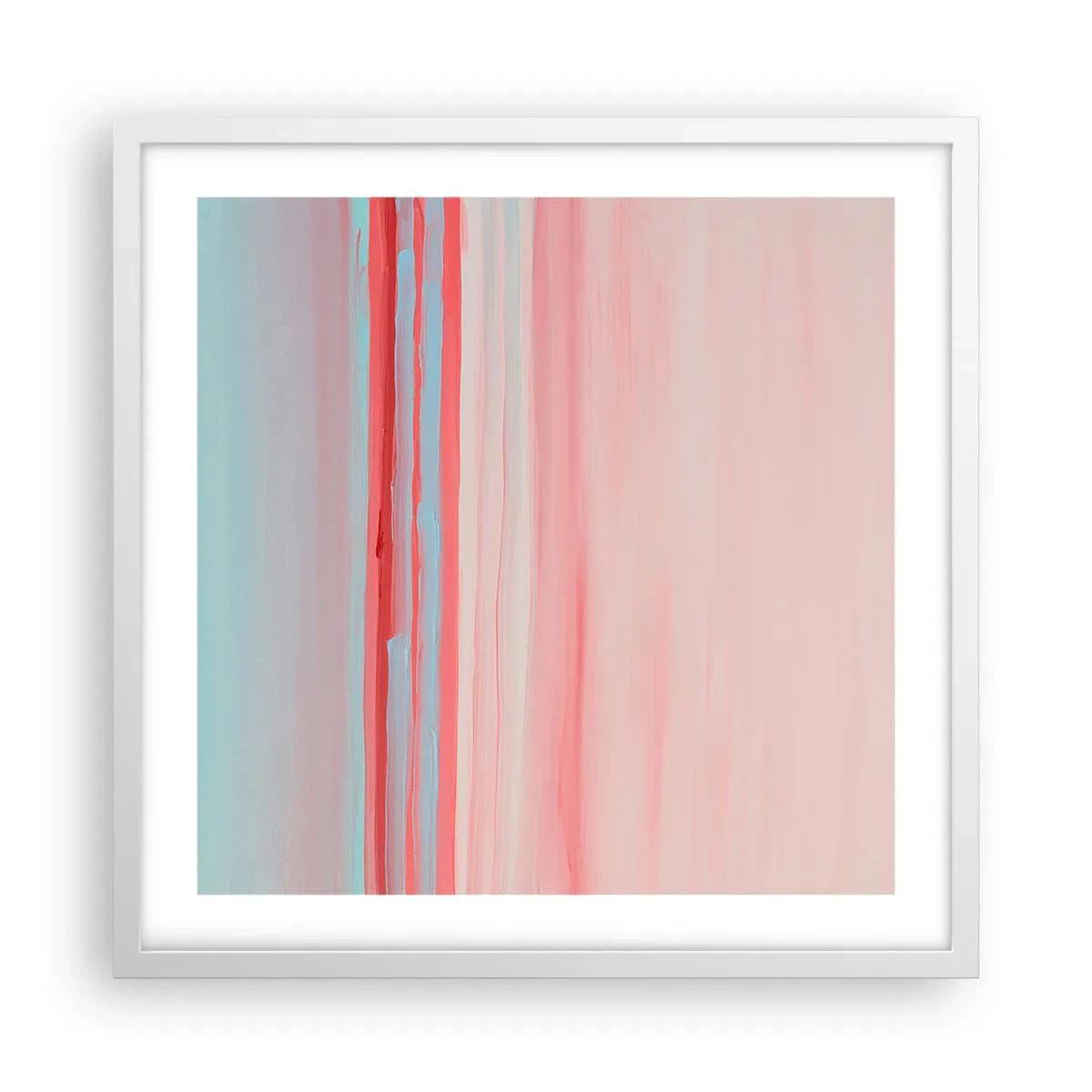 Pôster em moldura branca - Abstração ao amanhecer - 50x50 cm