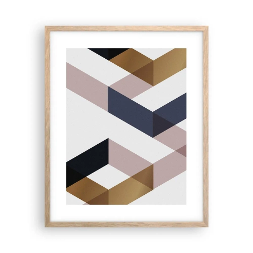 Pôster com moldura de carvalho claro - Planos e ângulos - 40x50 cm