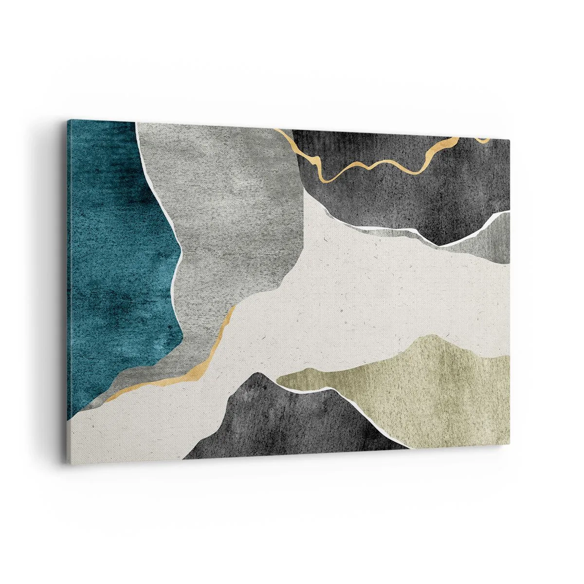 Quadro em tela - Composição de mosaico com fio de ouro - 120x80 cm