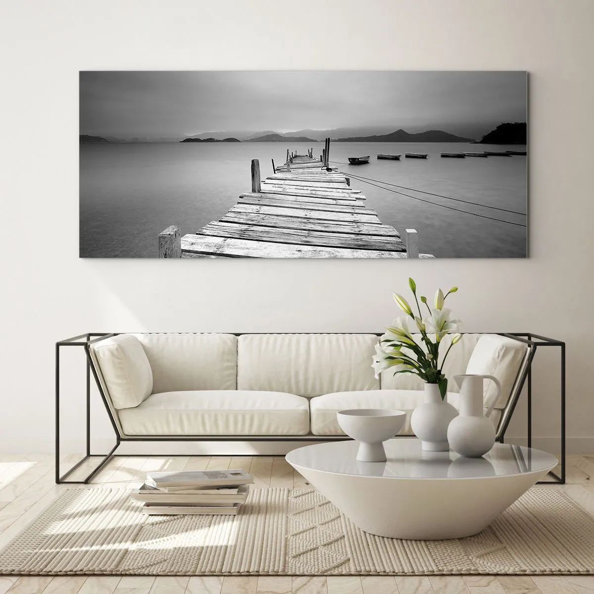 Quadro em vidro - Além das montanhas, além dos mares - 160x50 cm