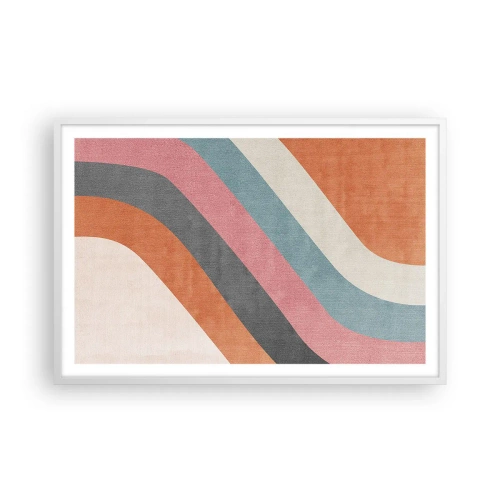 Pôster em moldura branca - Composição diagonal – movimento - 91x61 cm