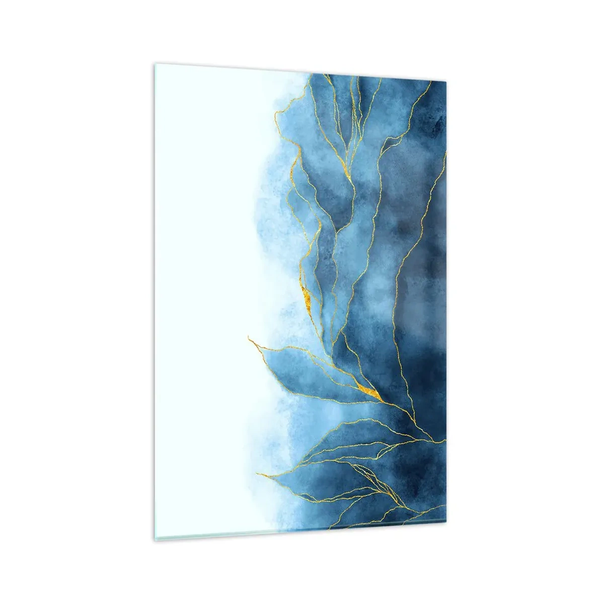 Quadro em vidro - Azul dourado - 80x120 cm