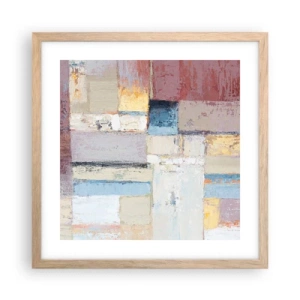 Pôster com moldura de carvalho claro - A paz da geometria - 40x40 cm